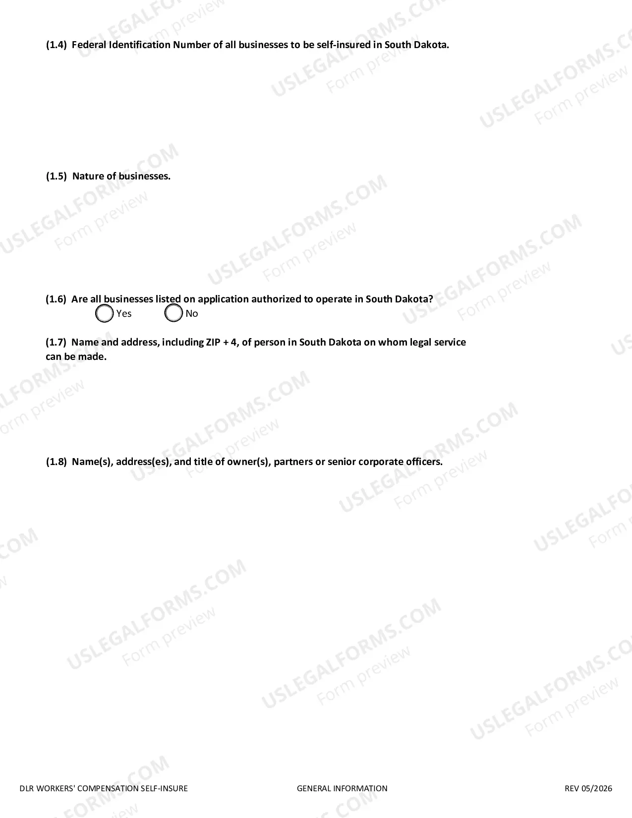 Preview Self-Insurance Application in Microsoft Excel format