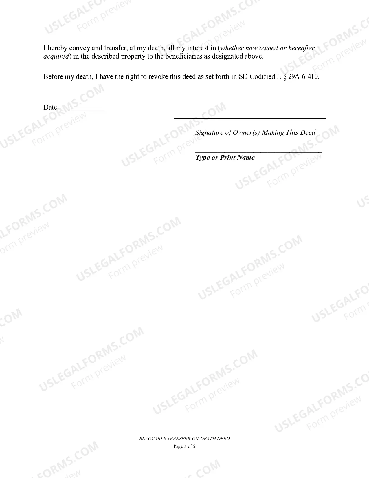 Preview Transfer on Death Deed or TOD - Beneficiary Deed for Individual to a Trust