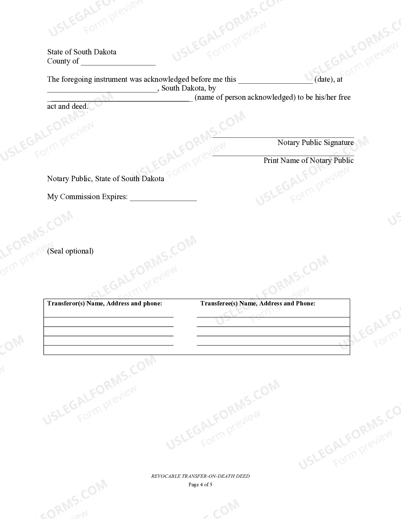 Preview Transfer on Death Deed or TOD - Beneficiary Deed for Individual to a Trust