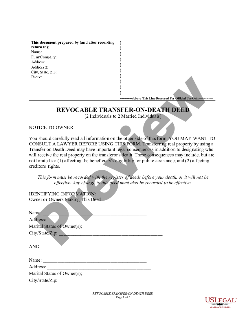 South Dakota Transfer On Death Deed Or Tod Beneficiary Deed For Two Individuals To Married 0629