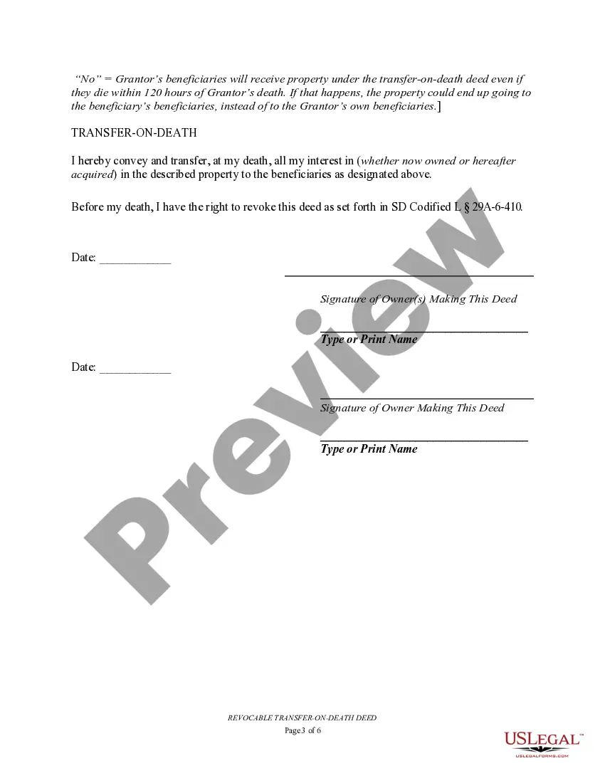 Preview Transfer on Death Deed or TOD - Beneficiary Deed for Two Individuals to Married Beneficiaries