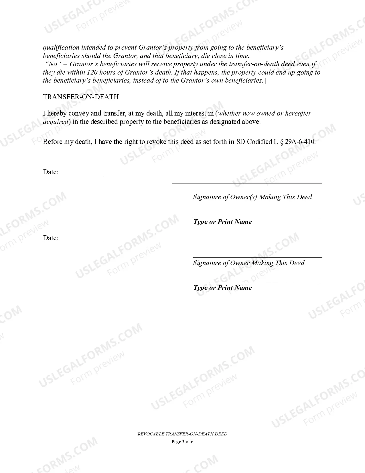 Preview Transfer on Death Deed or TOD - Beneficiary Deed for Two Individuals to a Trust