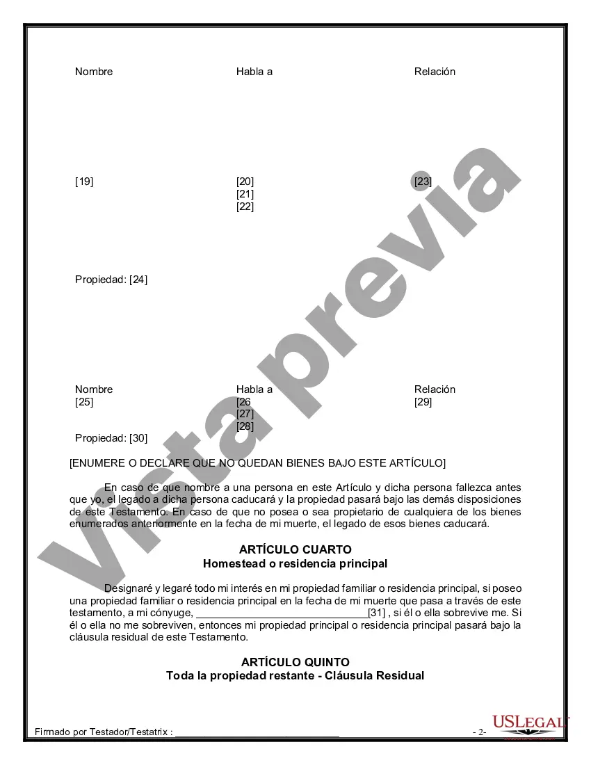 Preview Paquete de Voluntades Mutuas con Últimas Voluntades y Testamentos para Pareja Casada con Hijos Menores