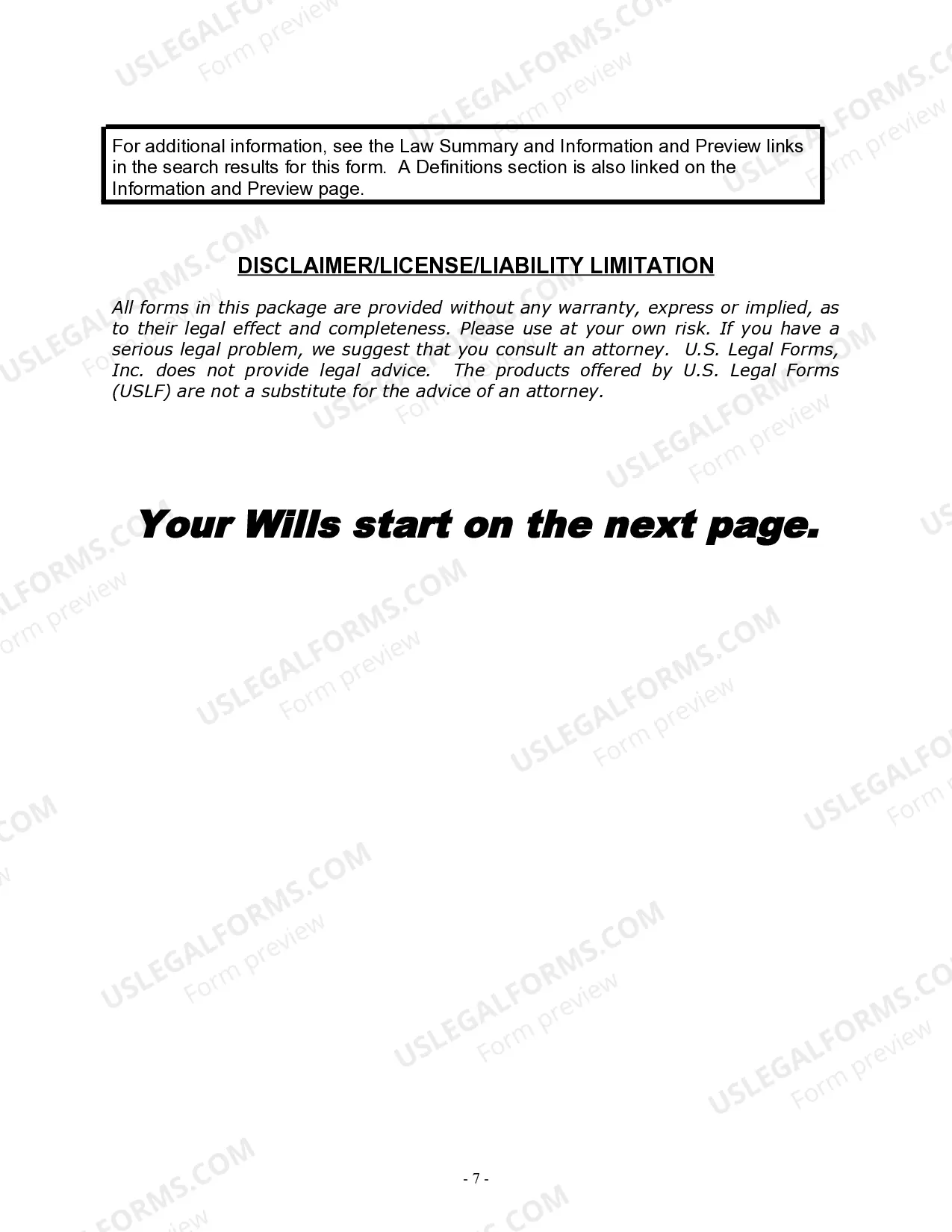 Preview Mutual Wills Package with Last Wills and Testaments for Married Couple with Minor Children