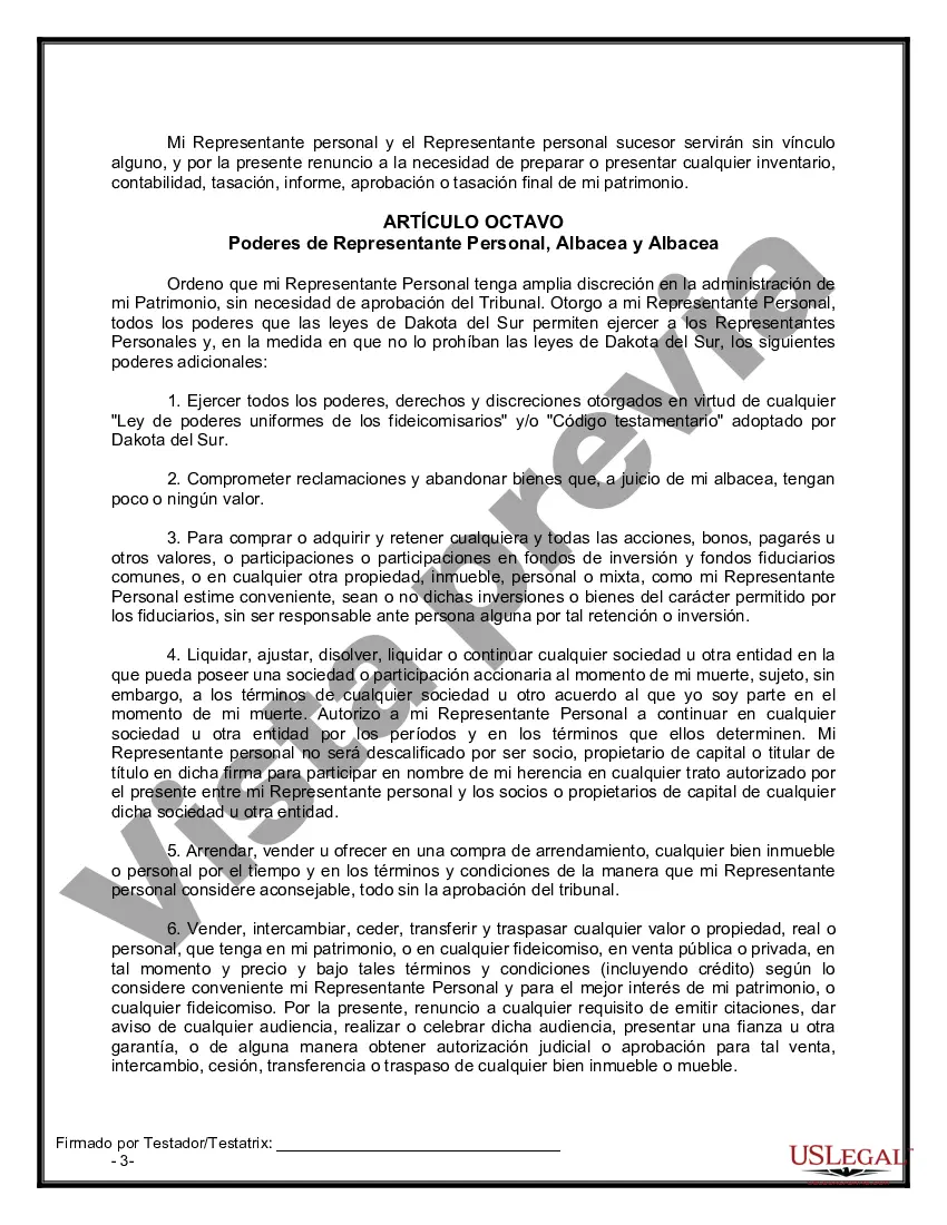 Preview Formulario de última voluntad legal para una viuda o viudo sin hijos