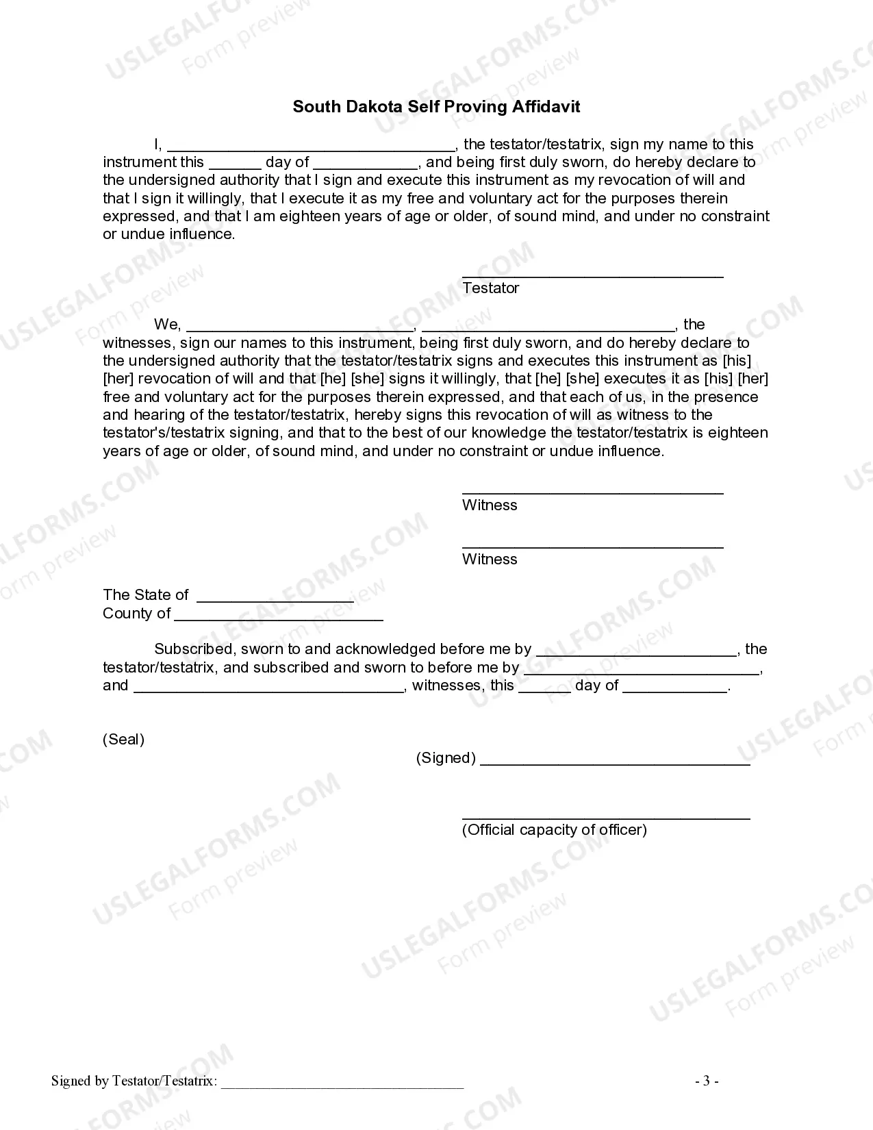 Preview Written Revocation of Will