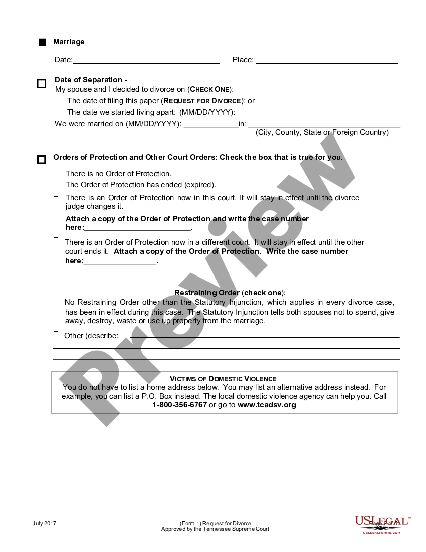 tennessee no agreed divorce complaint tennessee us legal forms