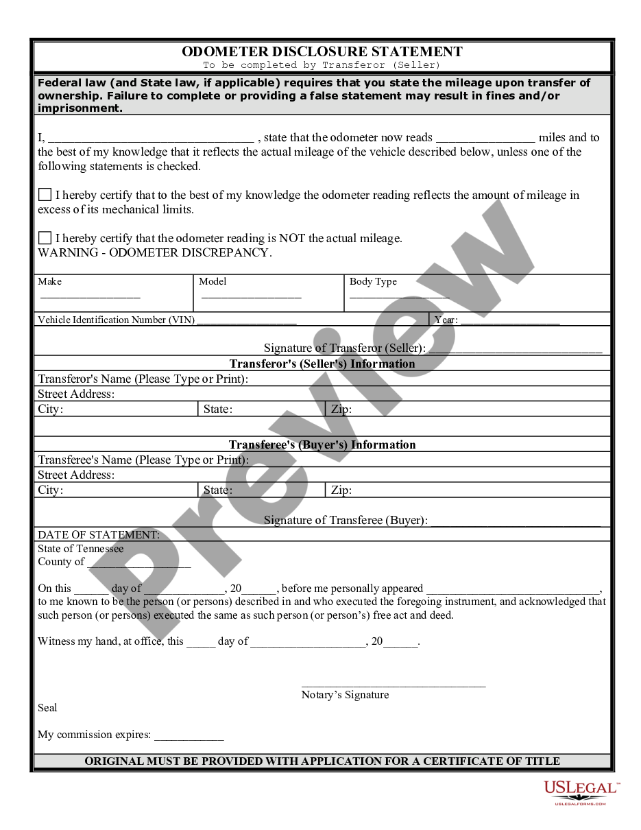 State Of Tennessee Bill Of Sale Form Us Legal Forms