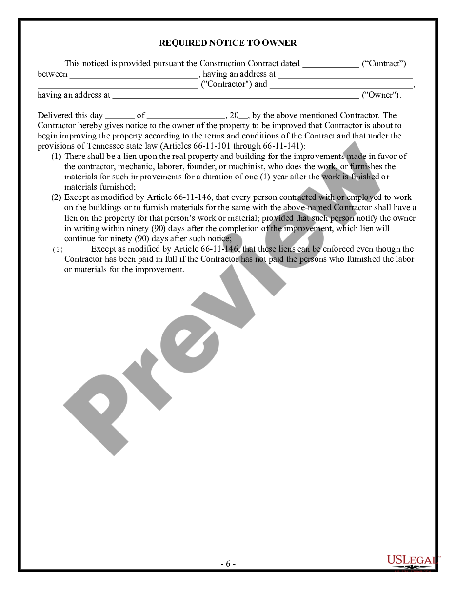 page 5 Renovation Contract for Contractor preview