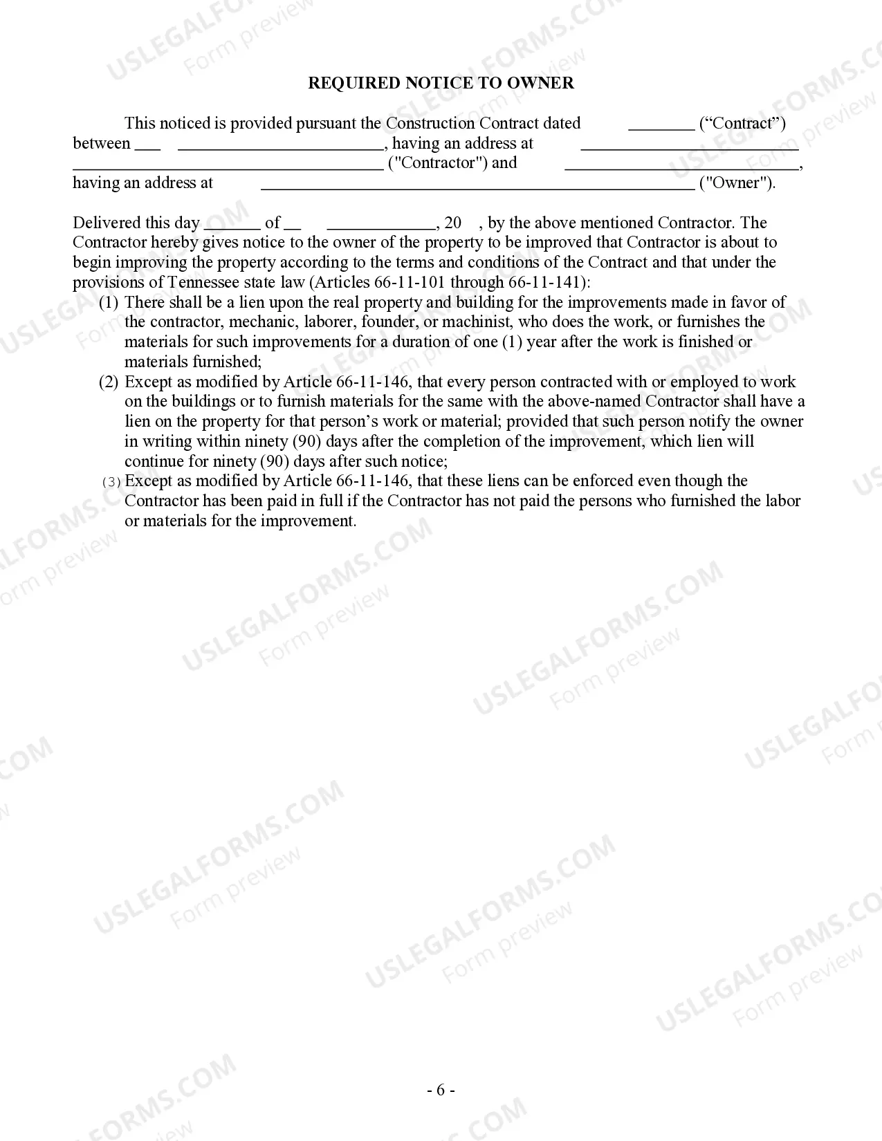 Preview Renovation Contract for Contractor