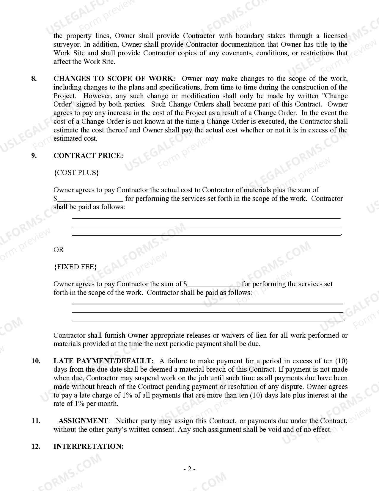 Preview Demolition Contract for Contractor