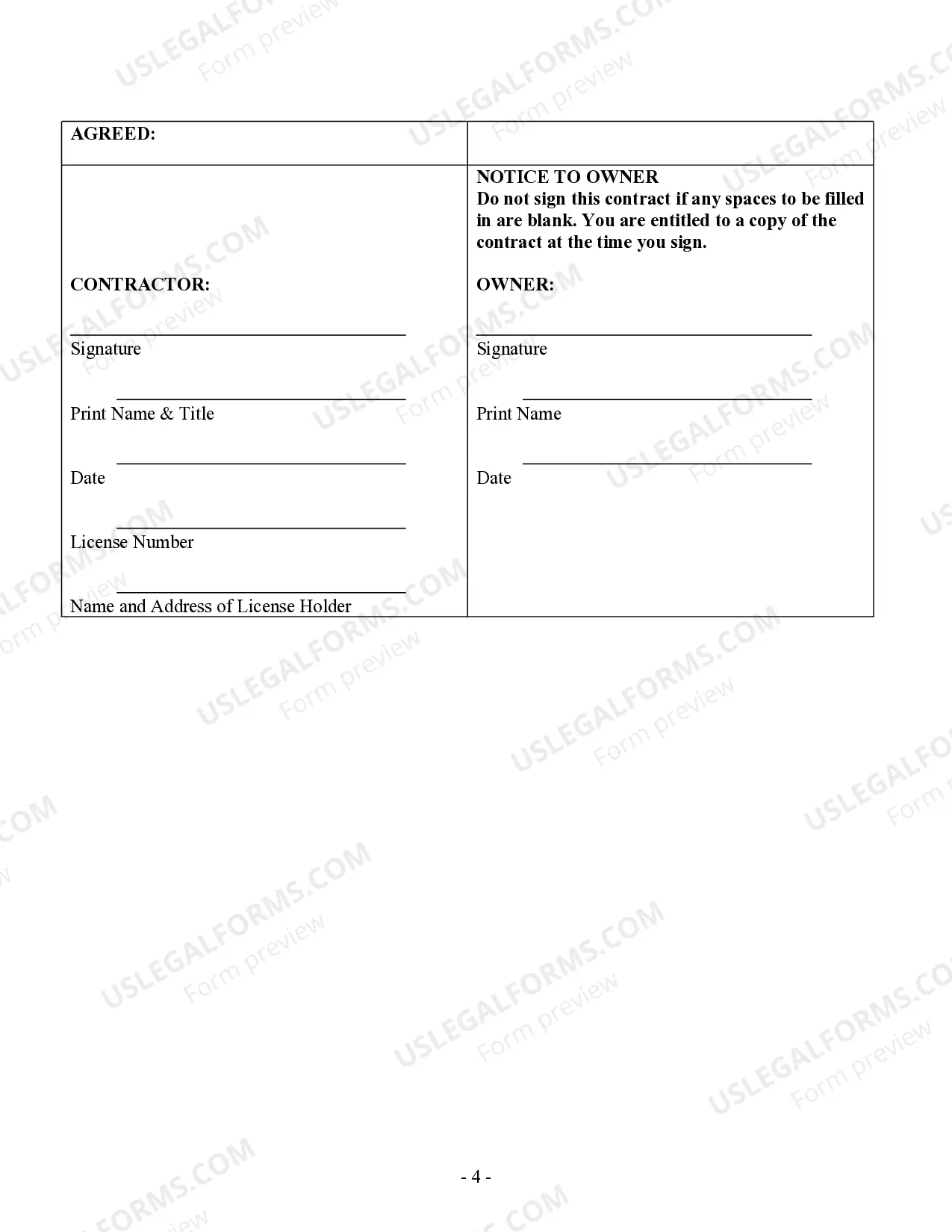 Preview Demolition Contract for Contractor