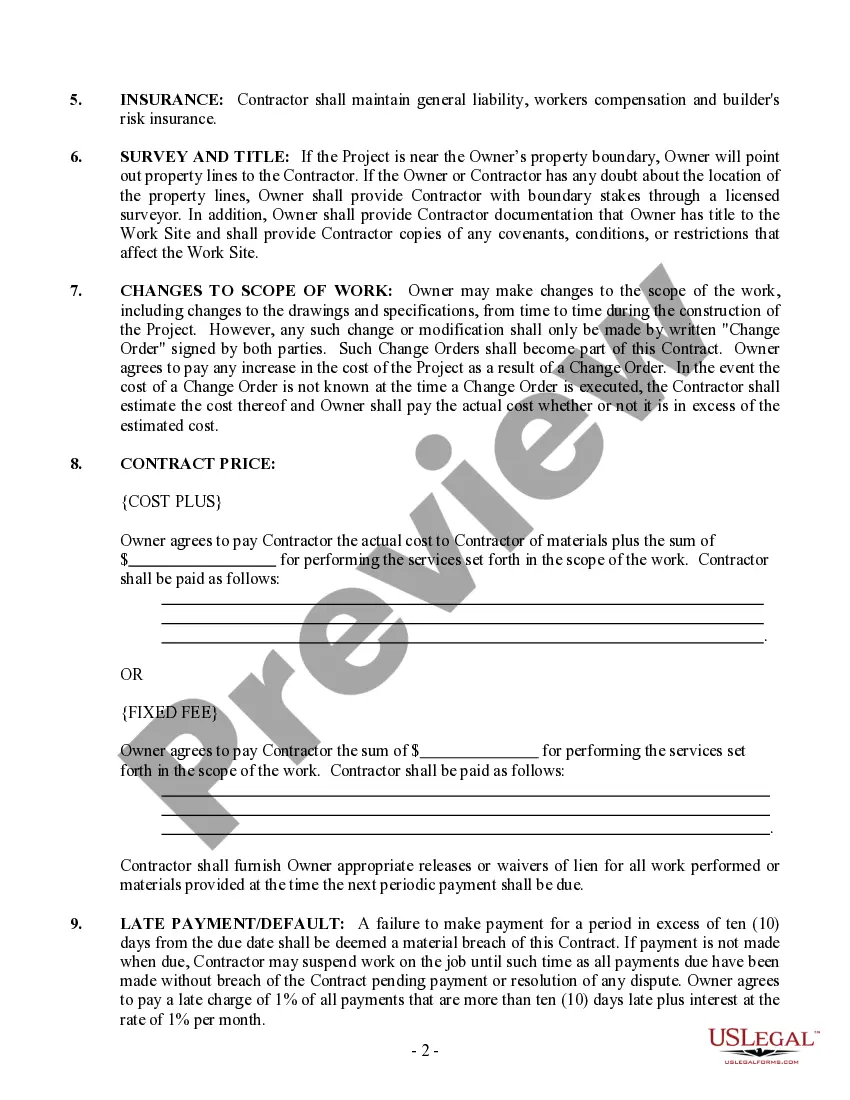 Preview Insulation Contract for Contractor
