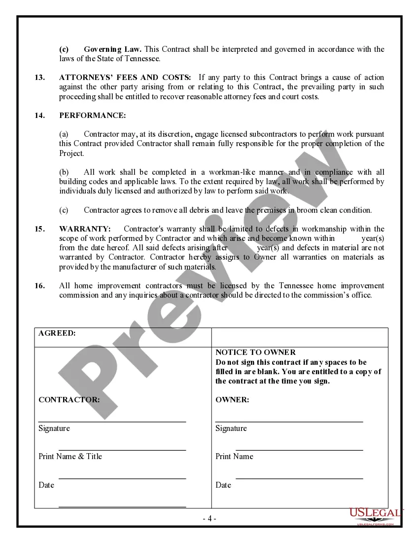 Preview Siding Contract for Contractor