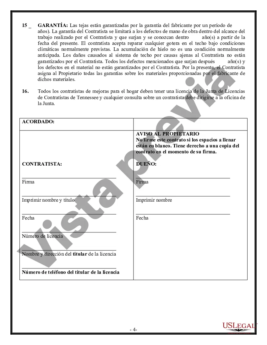 Preview Contrato de techado para contratista
