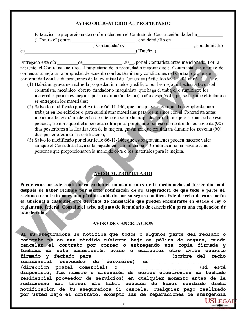 Preview Contrato de techado para contratista