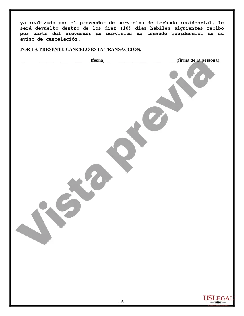 Preview Contrato de techado para contratista