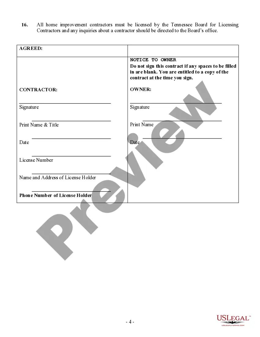 Preview Roofing Contract for Contractor