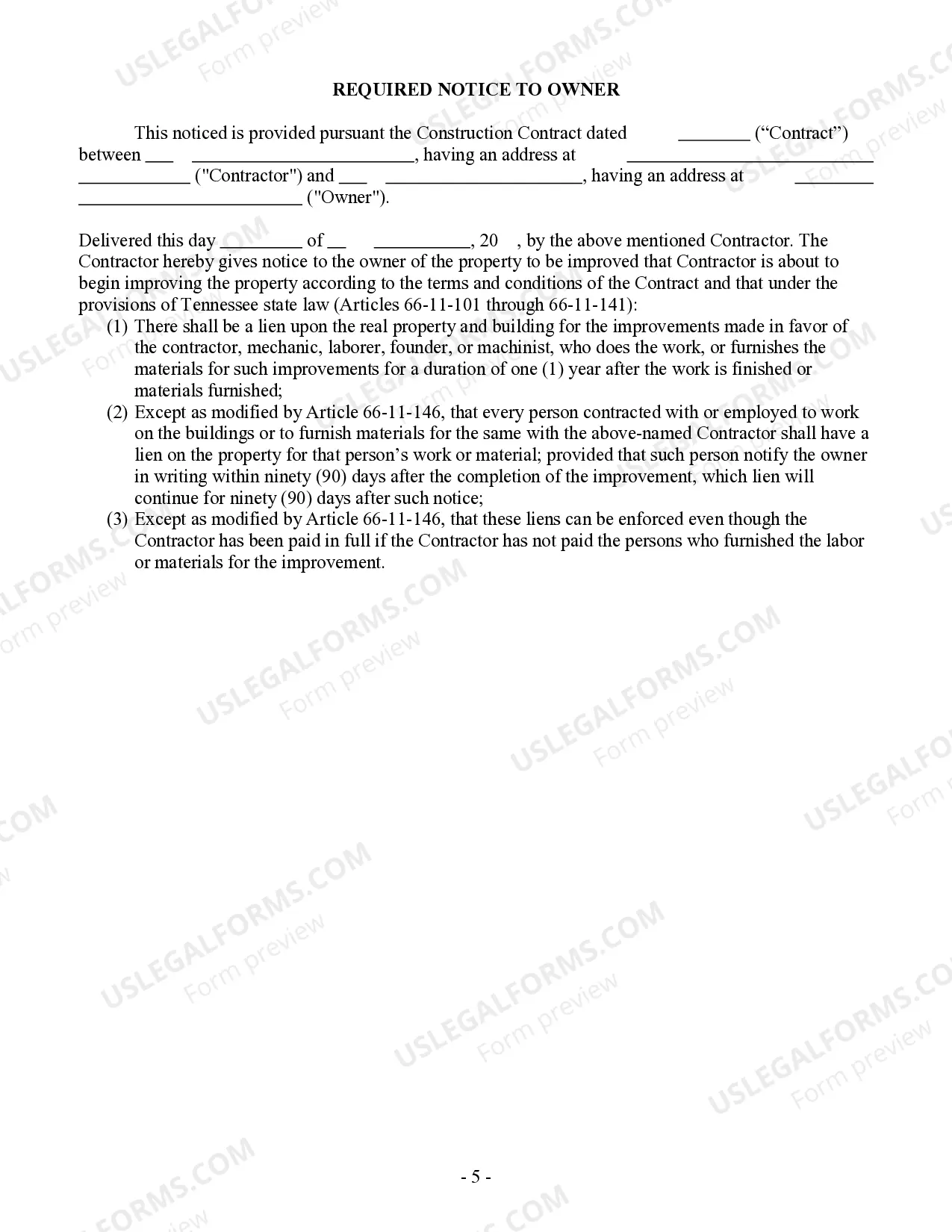 Preview Flooring Contract for Contractor