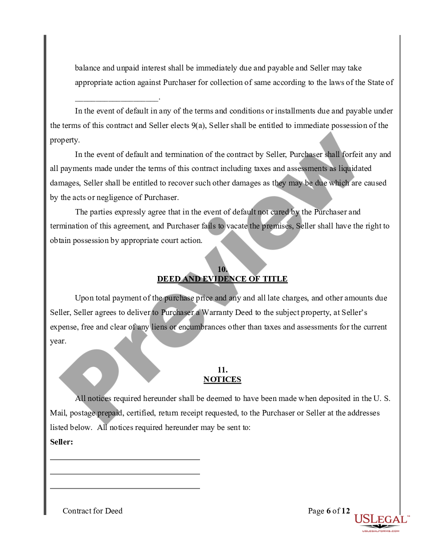 Tennessee Agreement Or Contract For Deed For Sale And Purchase Of Real   6 