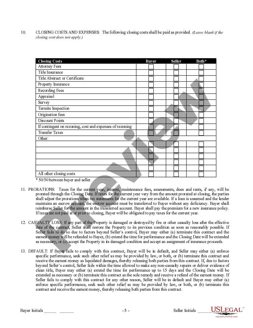 Preview Contract for Sale and Purchase of Real Estate with No Broker for Residential Home Sale Agreement