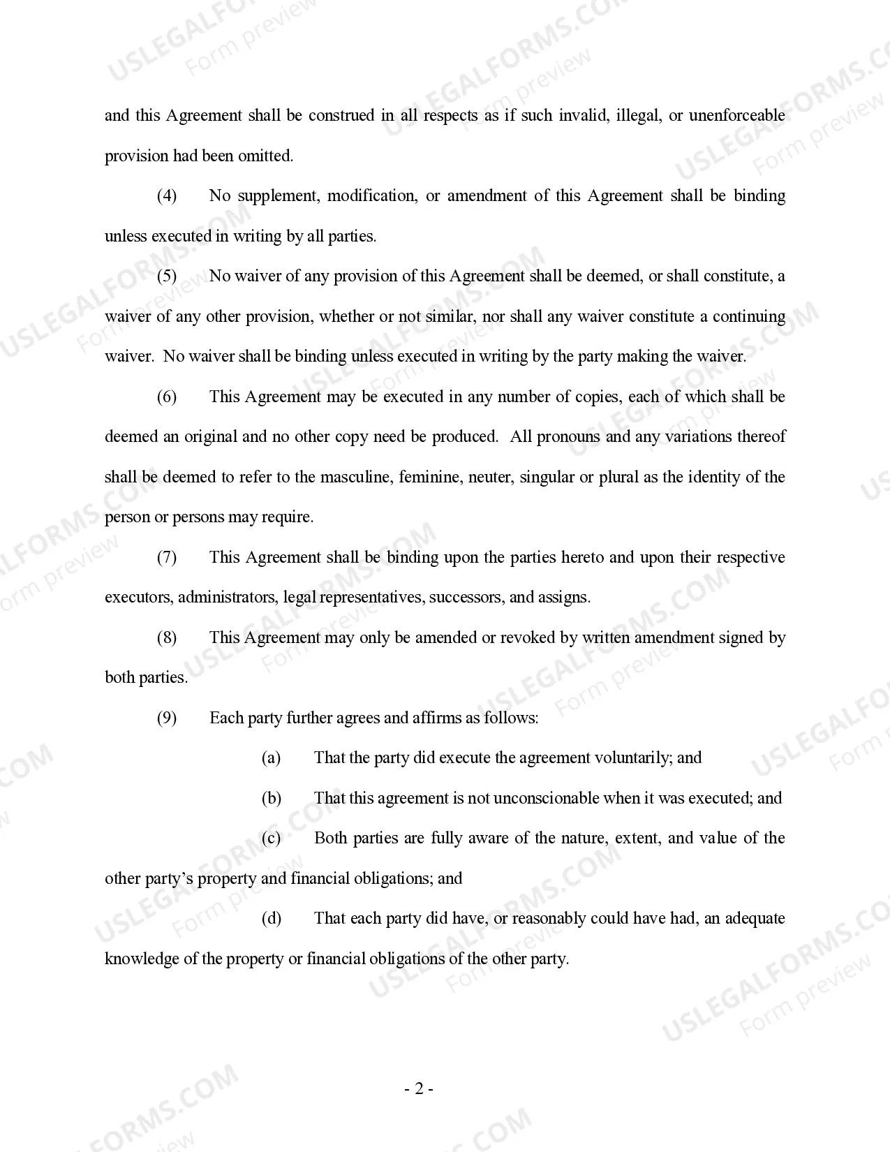 Preview Amendment to Prenuptial or Premarital Agreement