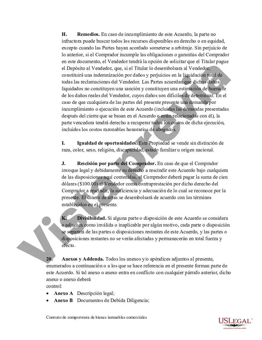 Preview Acuerdo de Compra y Venta de Bienes Inmuebles Comerciales