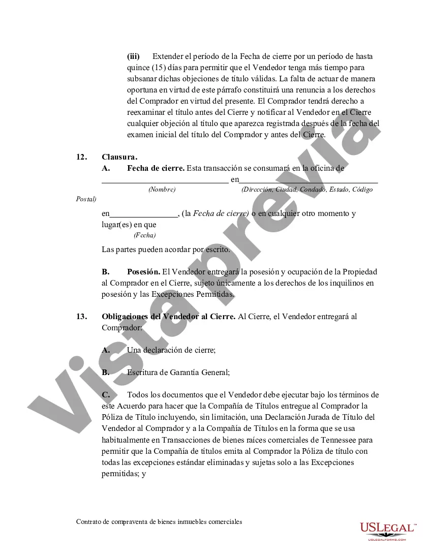 Preview Acuerdo de Compra y Venta de Bienes Inmuebles Comerciales