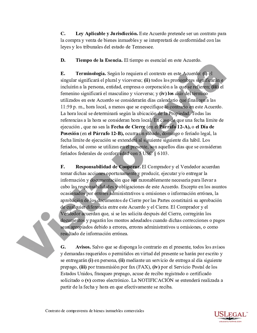 Preview Acuerdo de Compra y Venta de Bienes Inmuebles Comerciales