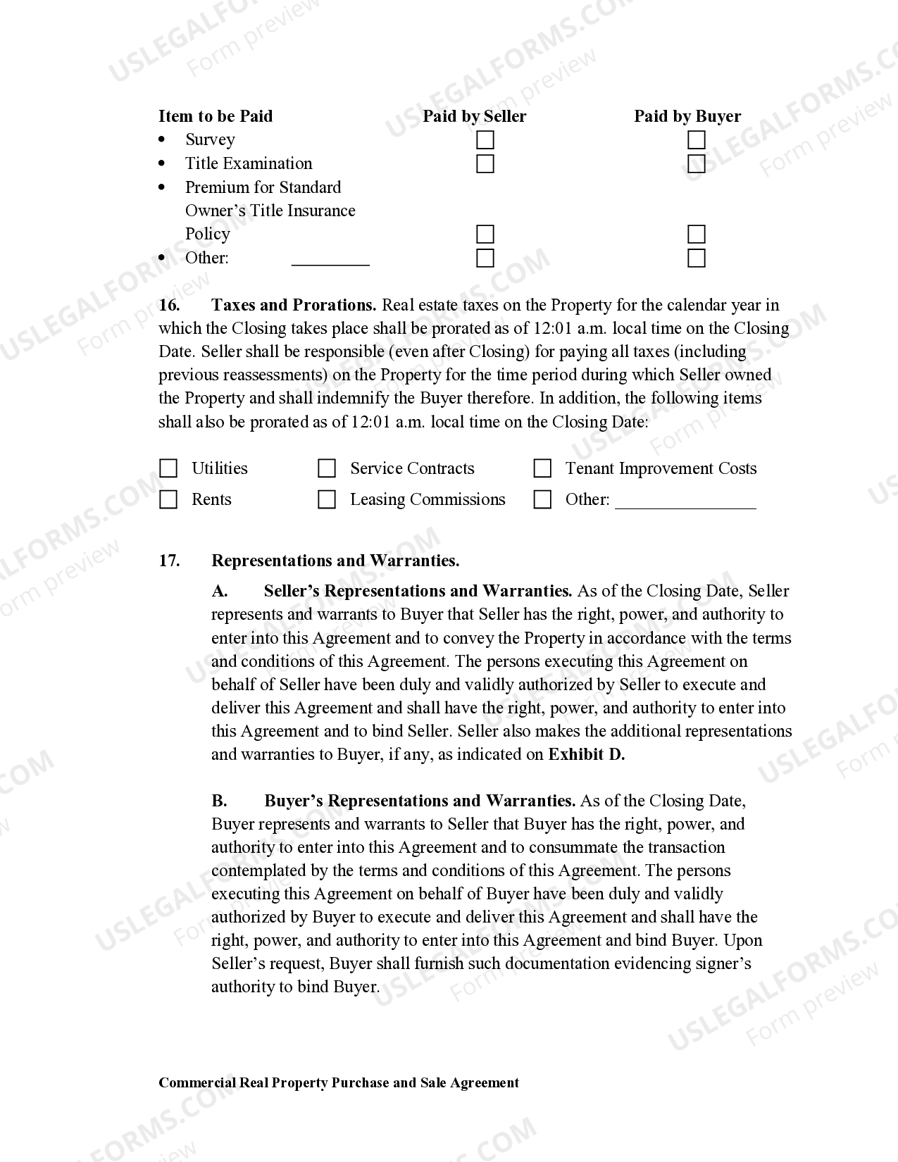 Tennessee Commercial Real Propety Purchase and Sale Agreement