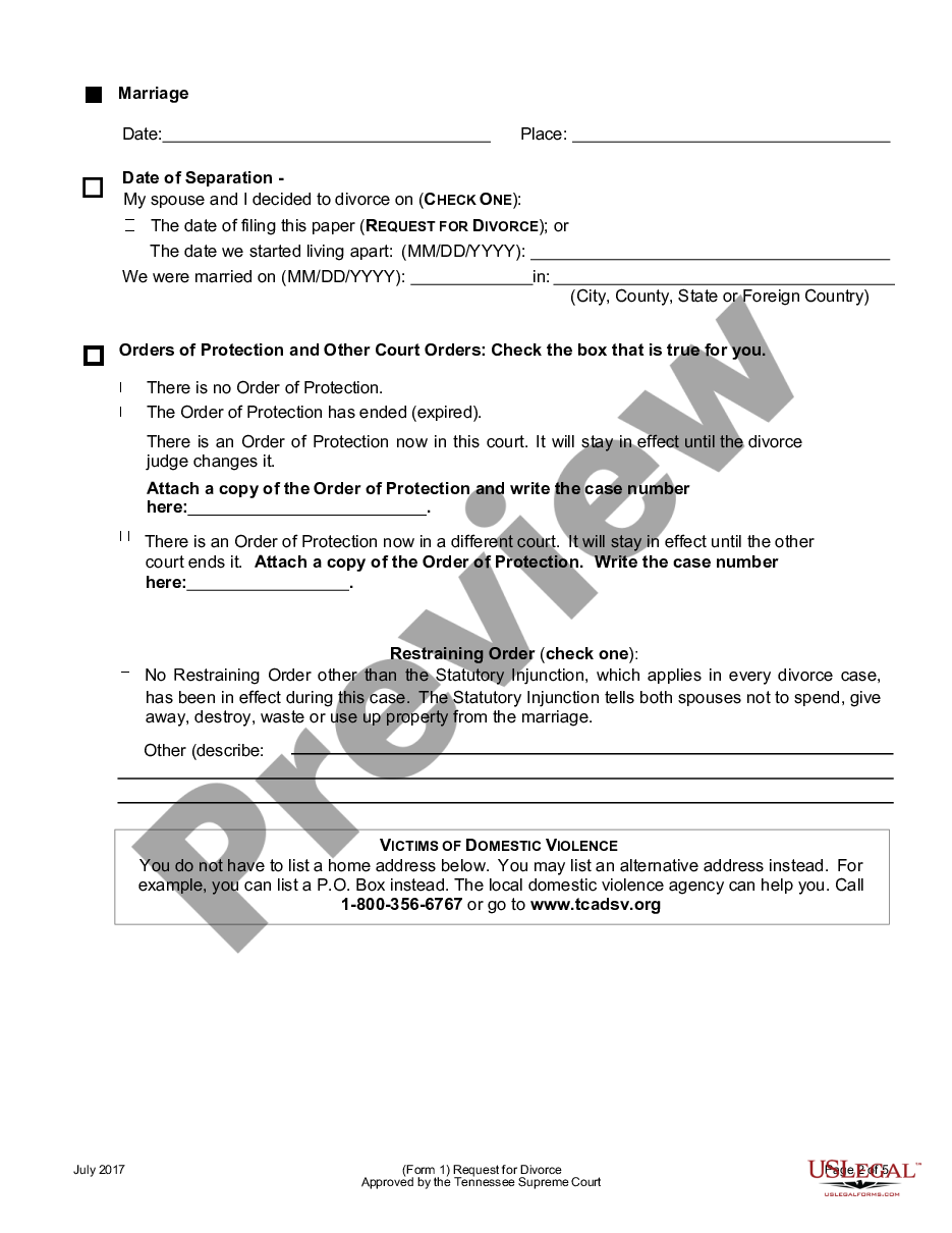 page 8 No-Fault Agreed Uncontested Divorce Package for Dissolution of Marriage for Persons with No Children with or without Property and Debts preview