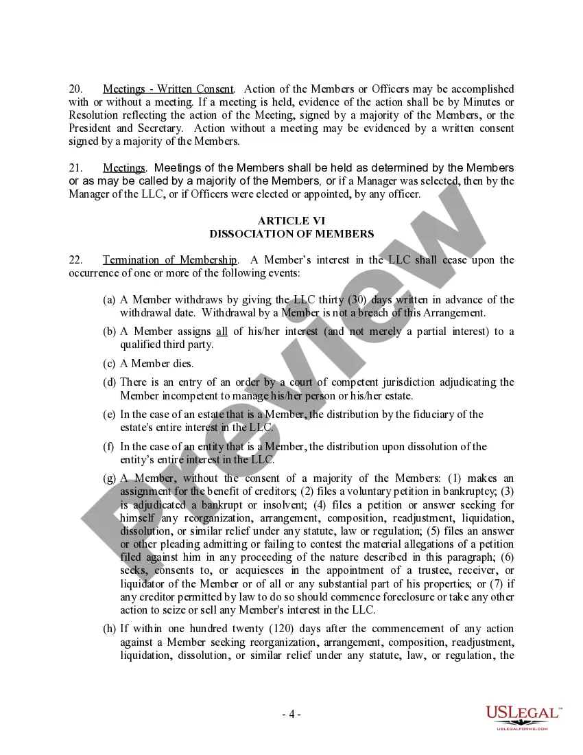 Get Single Member Limited Liability Company LLC Operating Agreement Preview Single Member Limited Liability Company LLC Operating Agreement