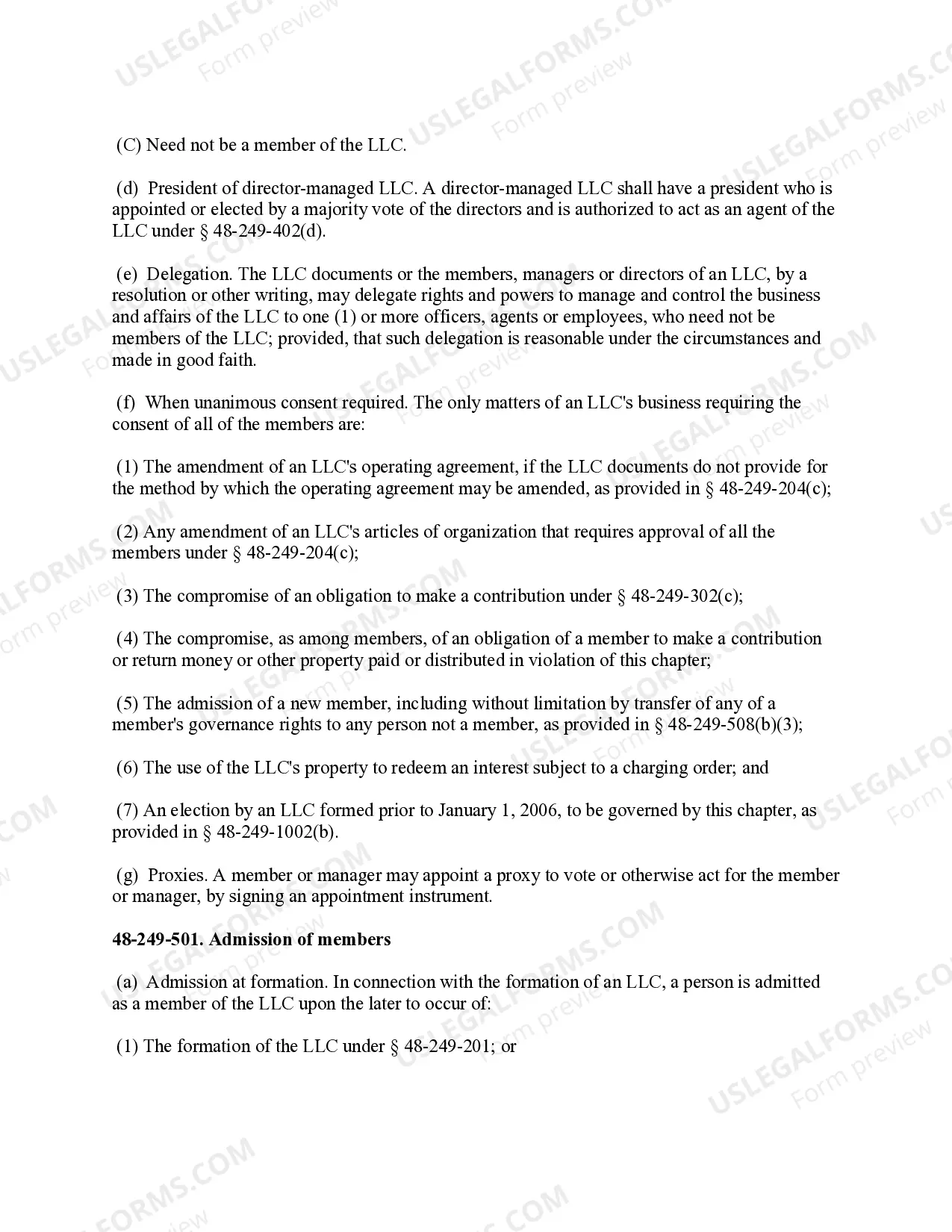 Preview Tennessee Limited Liability Company LLC Formation Package