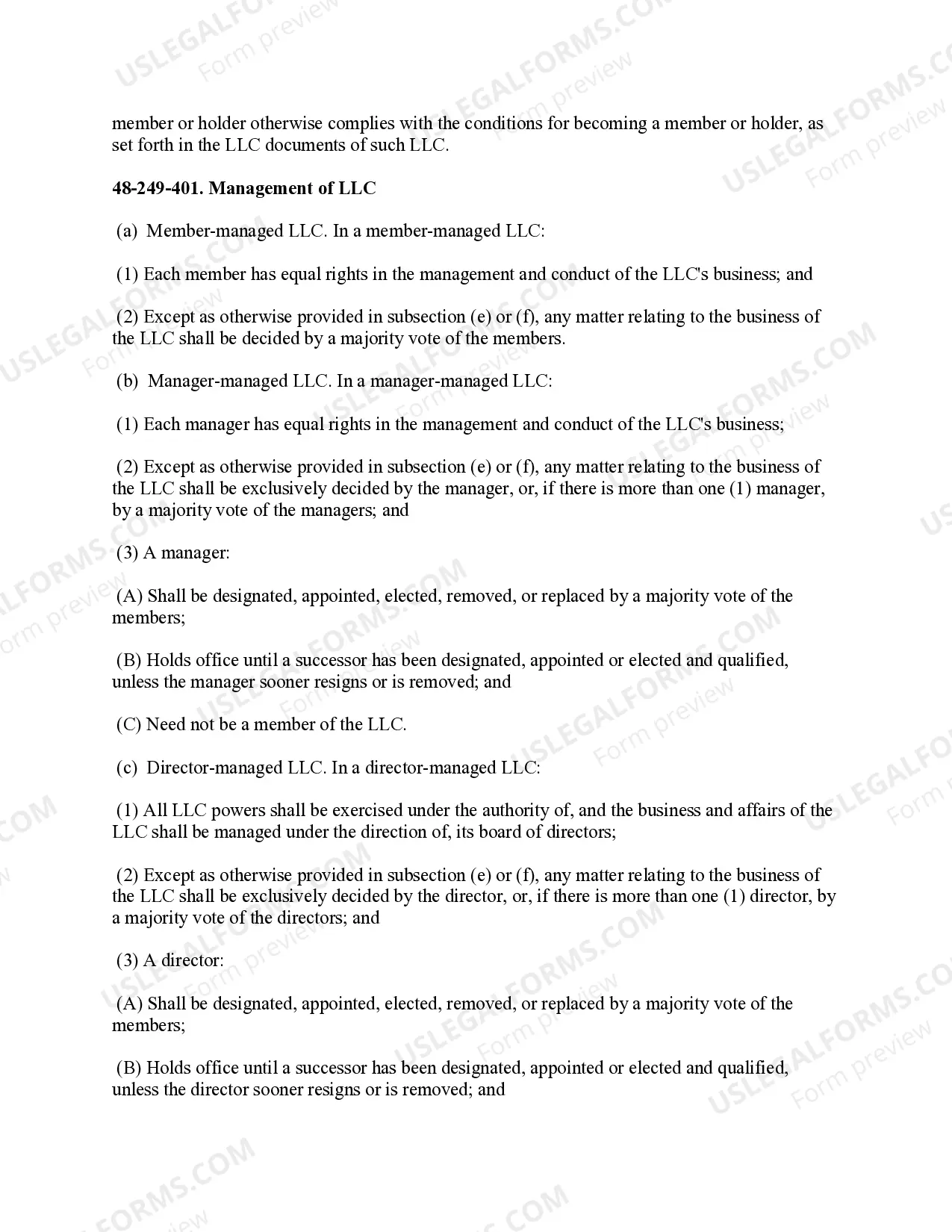 Preview Tennessee Limited Liability Company LLC Formation Package