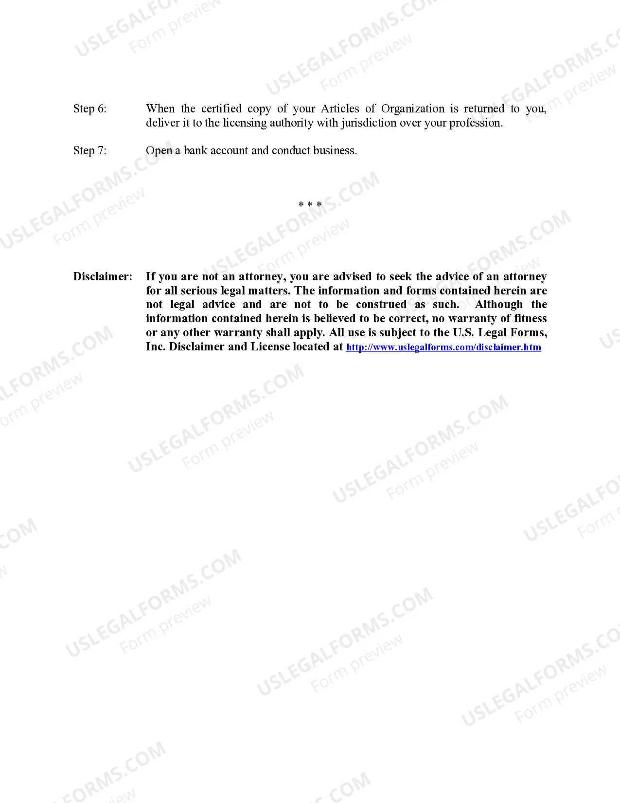 Preview Tennessee Professional Limited Liability Company PLLC Formation Package