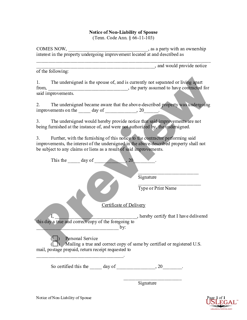 tennessee-notice-of-nonresponsibility-for-contract-with-spouse-notice