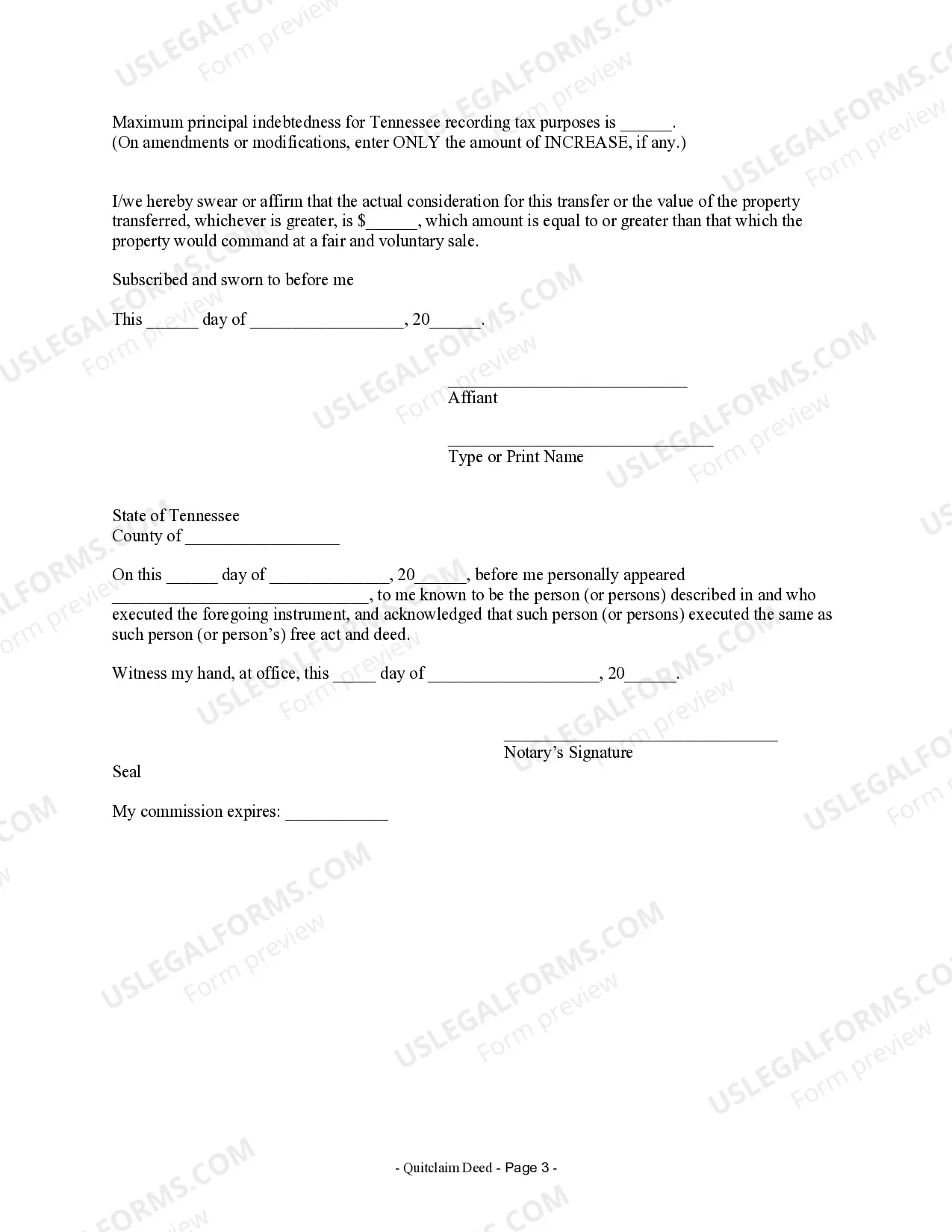 Preview Quitclaim Deed from Individual to Husband and Wife