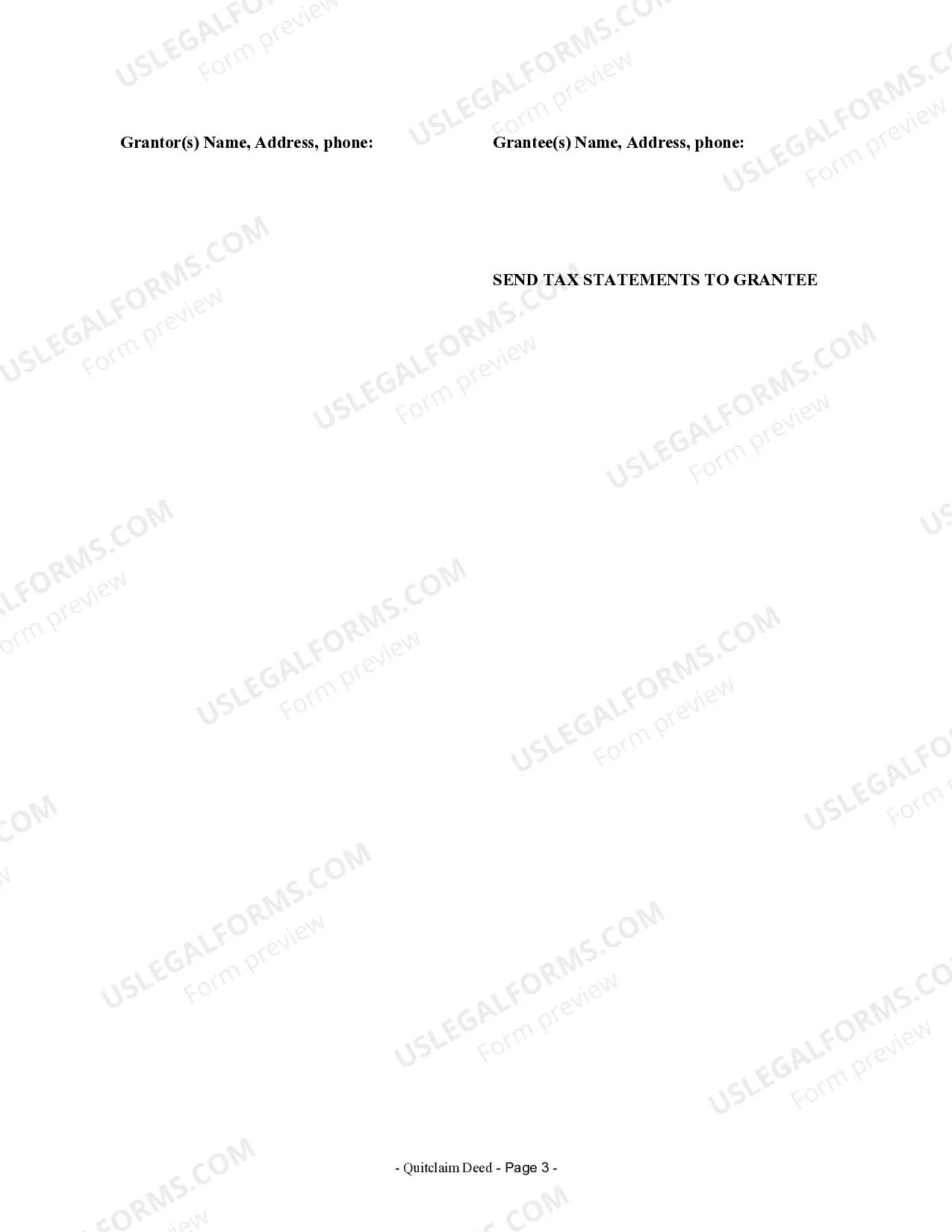 Preview Quitclaim Deed from Corporation to Individual