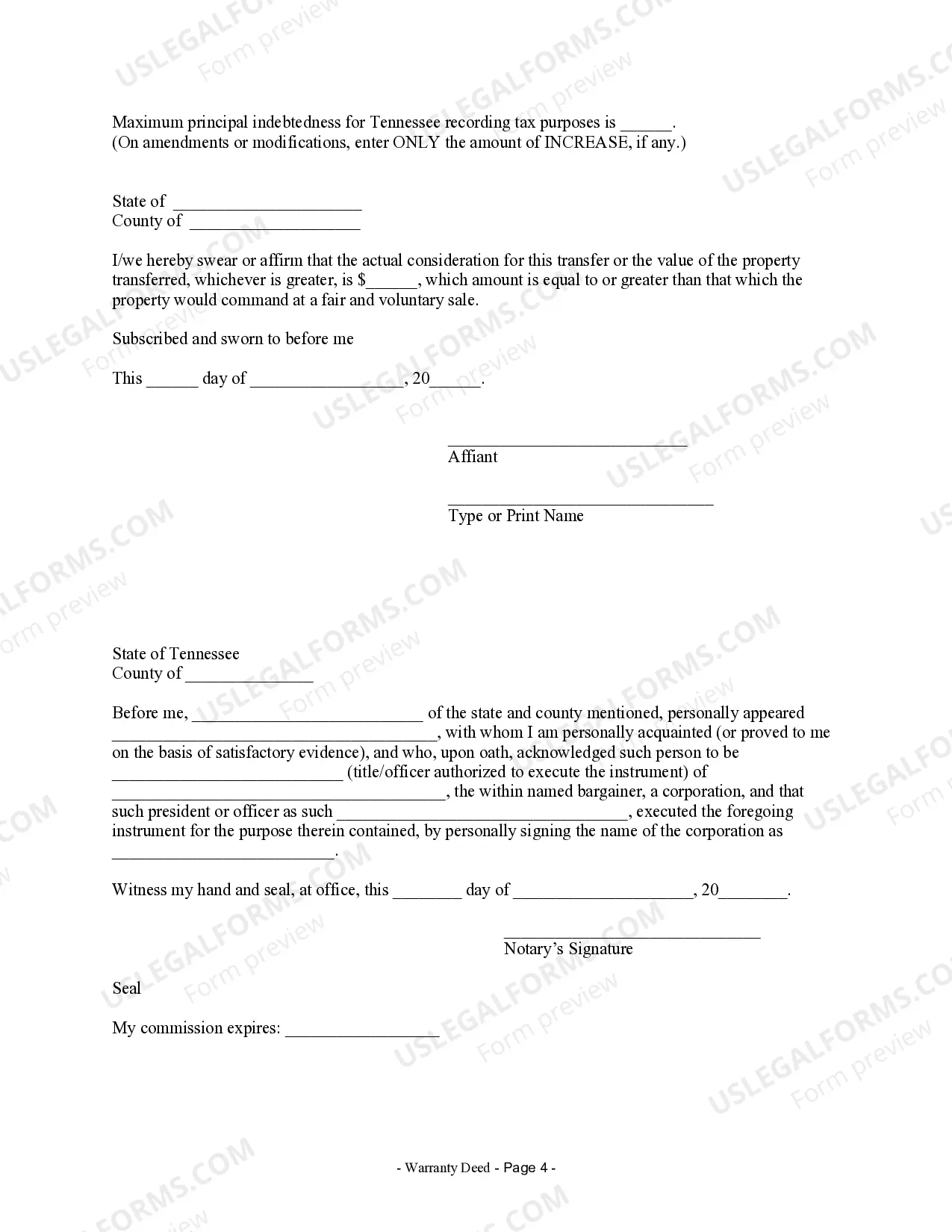 Preview Warranty Deed from Corporation to Corporation