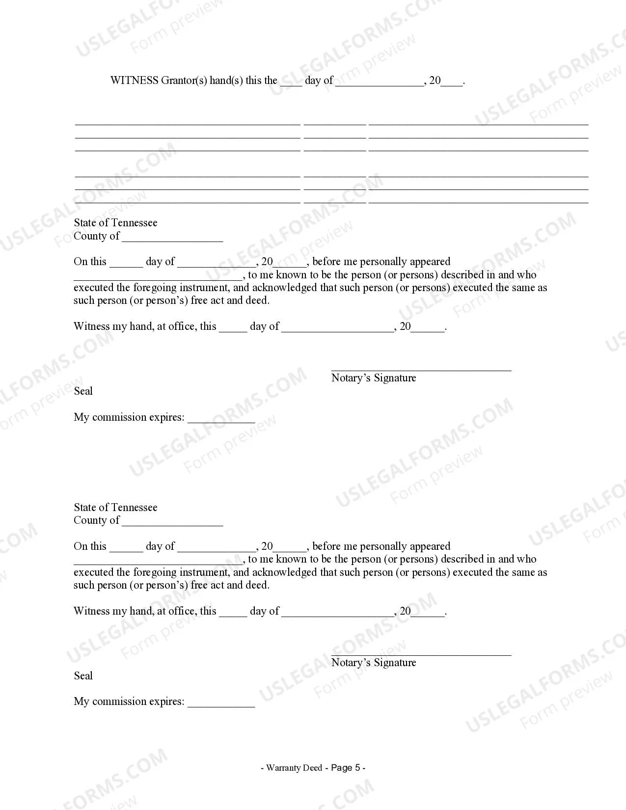 Preview Warranty Deed from Husband and Wife to a Trust