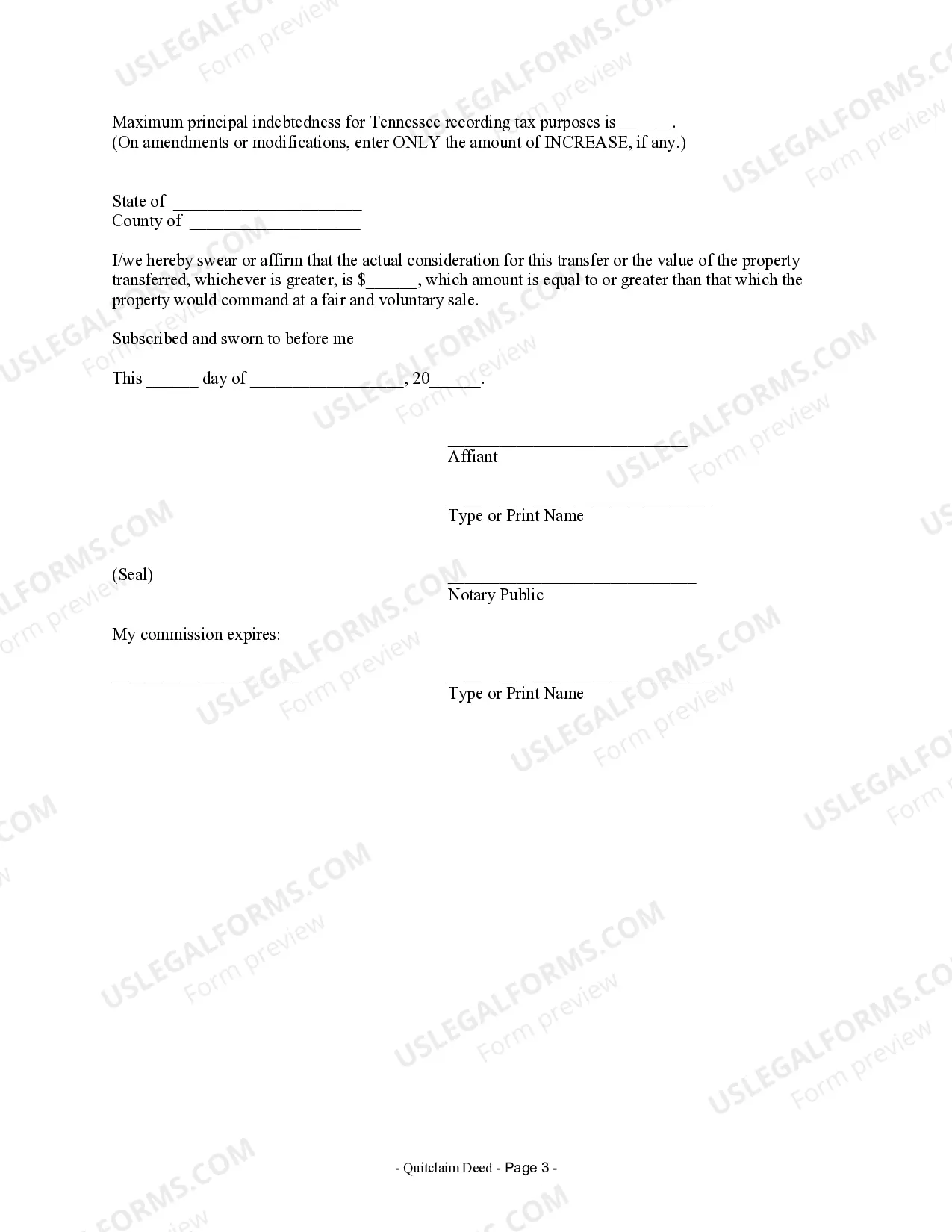 Preview Quitclaim Deed from Husband to Himself and Wife