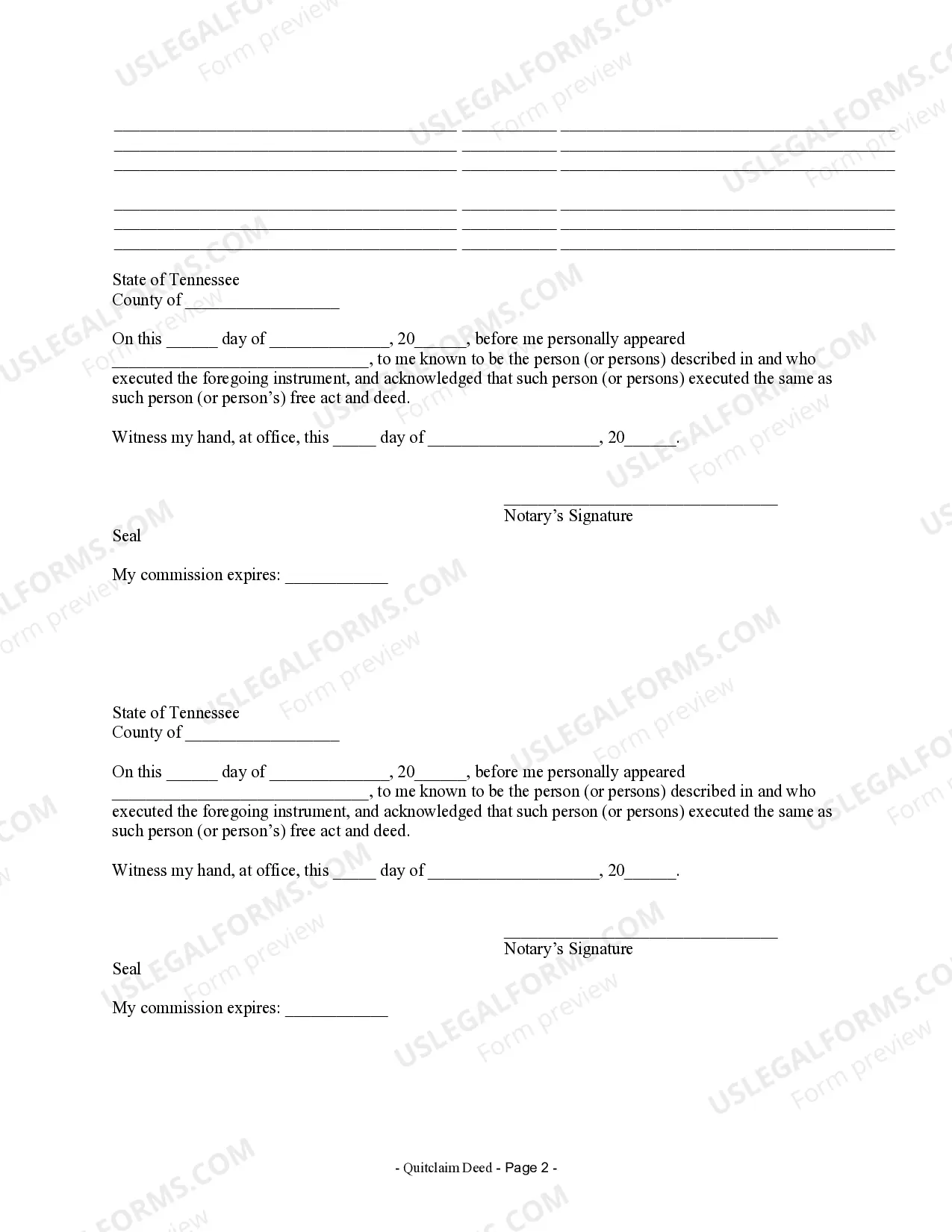Preview Quitclaim Deed from Husband and Wife to Husband and Wife