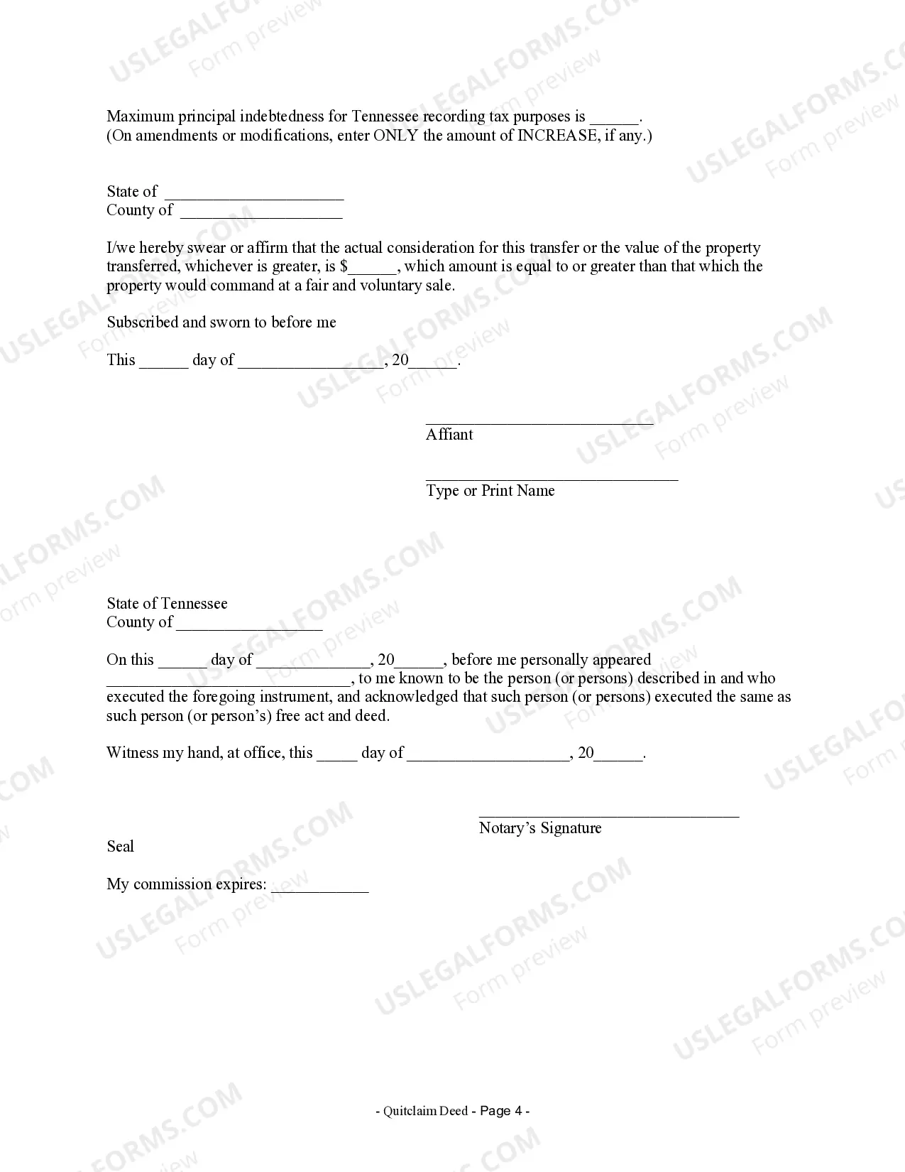 Preview Quitclaim Deed from Husband and Wife to Husband and Wife