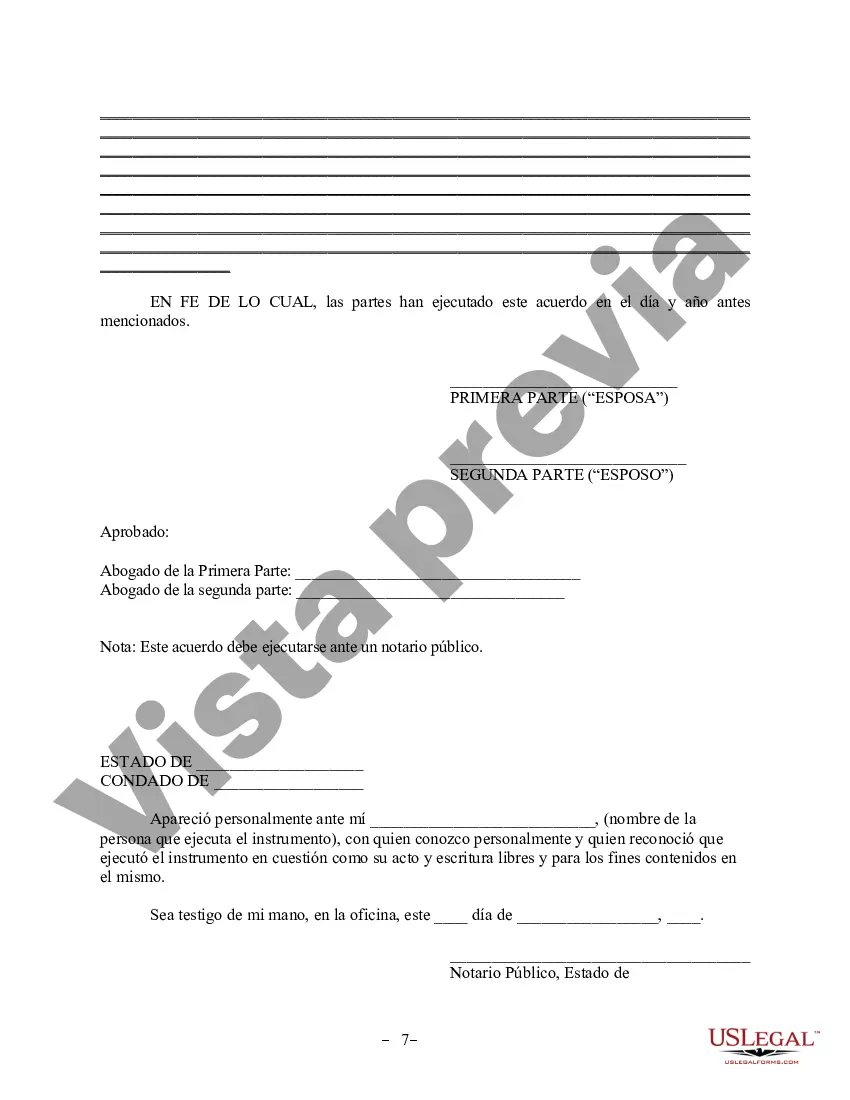 Preview Acuerdo de propiedad posnupcial - Tennessee