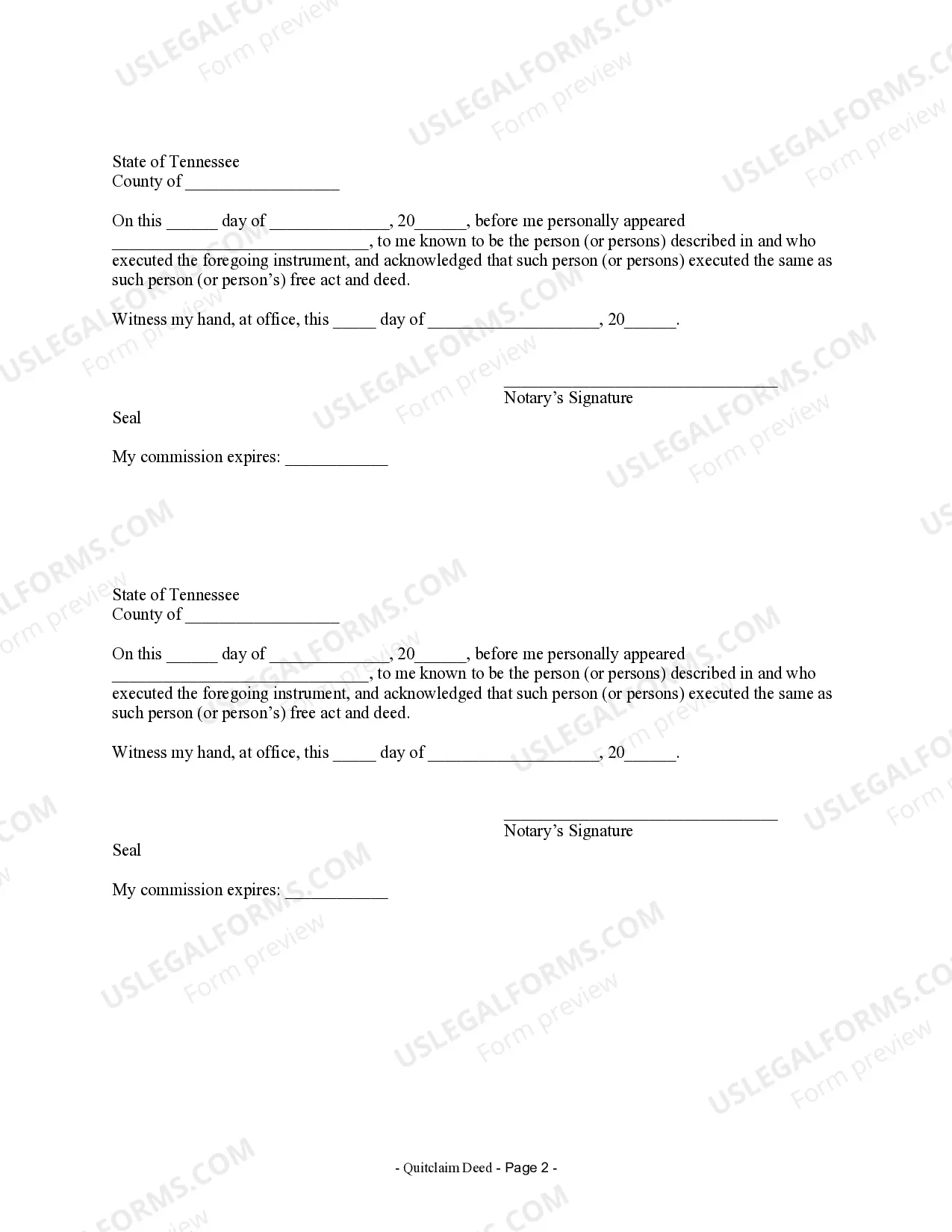 Preview Quitclaim Deed from Husband and Wife to an Individual