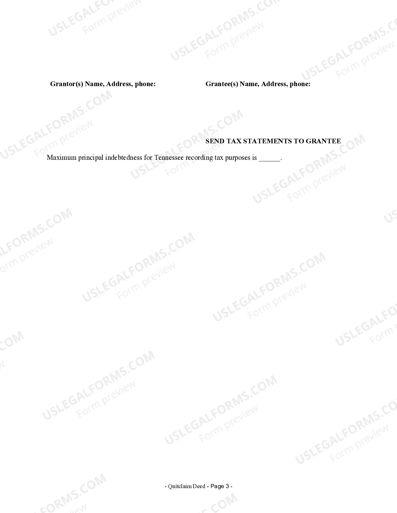 Preview Quitclaim Deed from Husband and Wife to an Individual