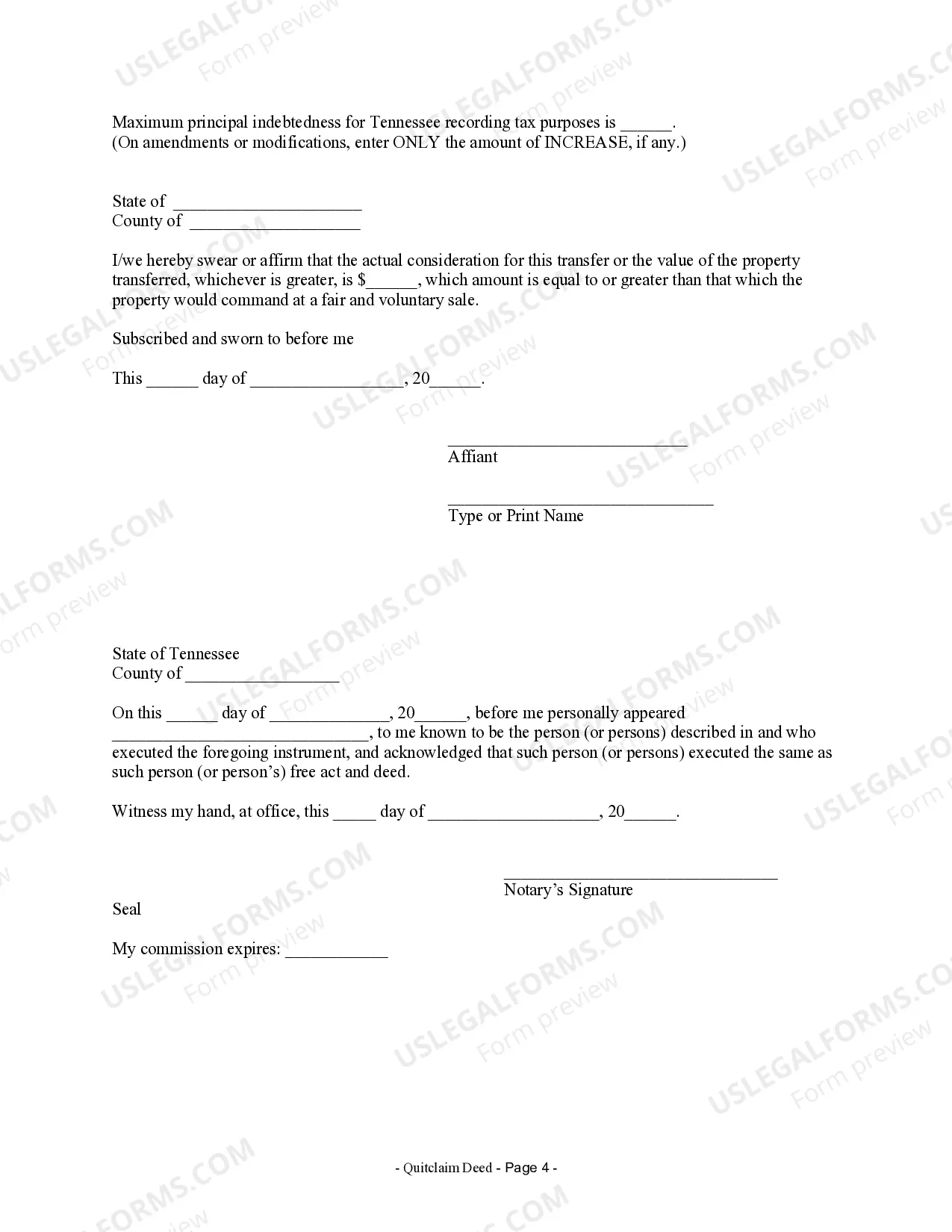 Preview Quitclaim Deed from Husband and Wife to an Individual