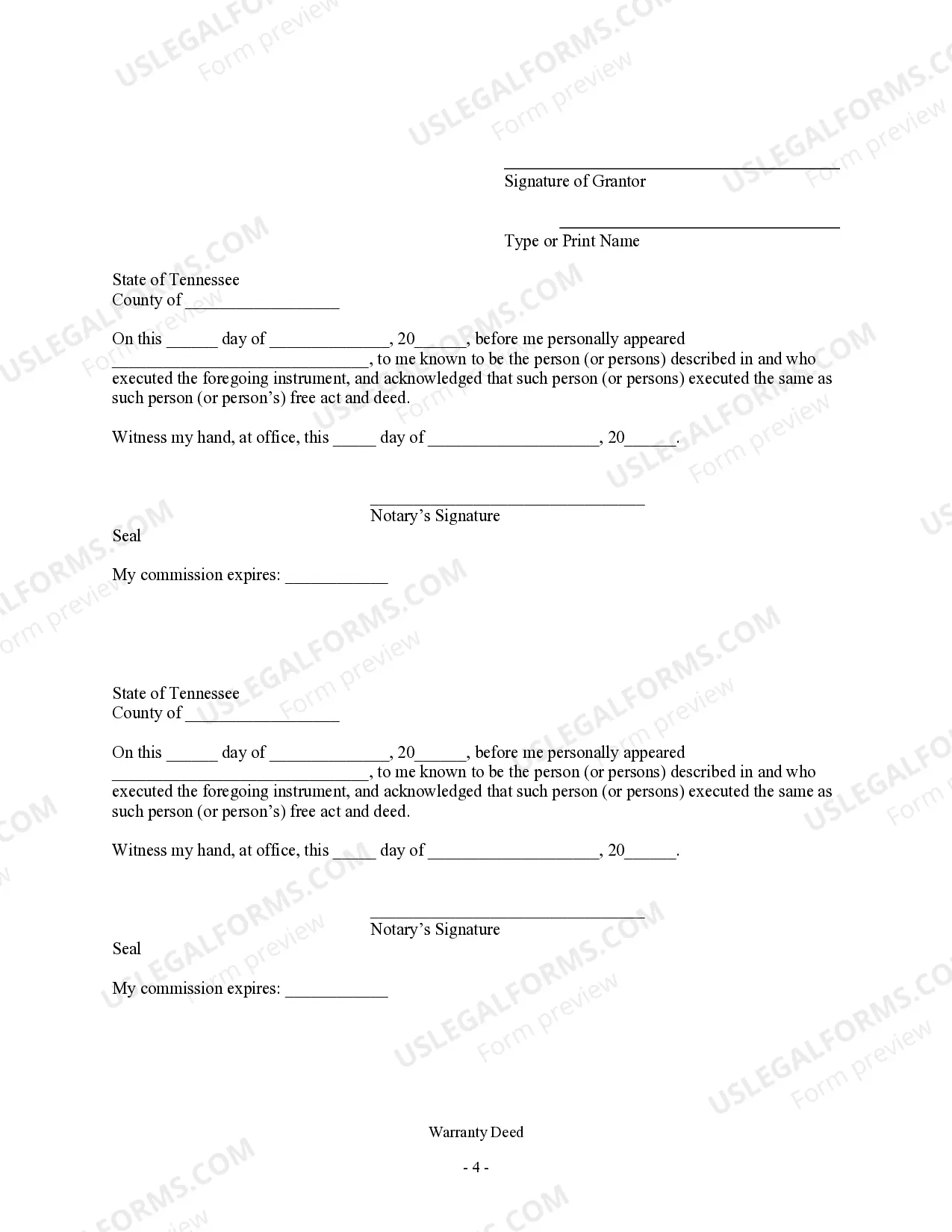 Preview Warranty Deed - Parent to Four Children with Reserved Life Estate