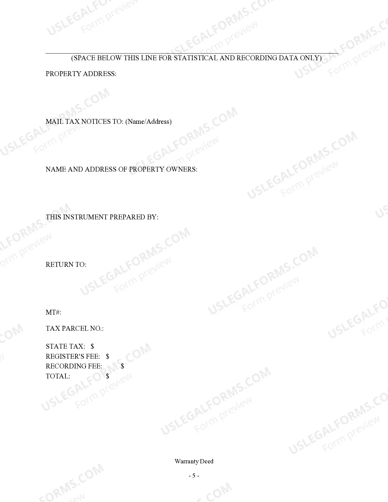 Preview Warranty Deed - Parent to Four Children with Reserved Life Estate