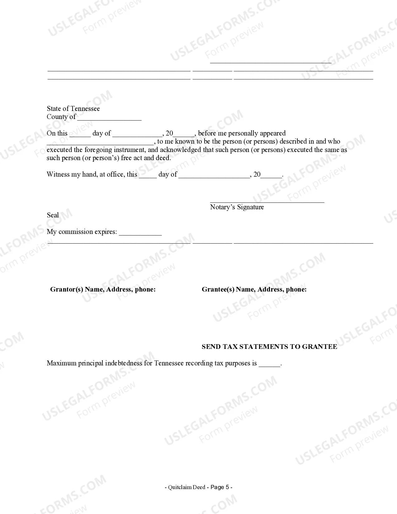 Preview Quitclaim Deed from Individual to Individual